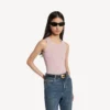 Camiseta sin mangas para mujer en rosa empolvado Camiseta sin mangas para mujer en rosa empolvado