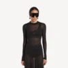 Camiseta sin mangas tipo sportsbra para mujer en negro Camiseta sin mangas tipo sportsbra para mujer en negro