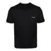 Camiseta unisex básica de manga corta con cuello redondo y logo pequeño, color negro 556151TYK281000