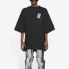 Camiseta unisex de cuello redondo con estampado FW21, color negro 661715TKVE51070