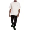 Camiseta unisex de lujo de algodón de cuello redondo y manga corta, color blanco 612966TIVG59055