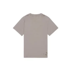 Camiseta unisex de manga corta, estilo clásico retro con logotipo difuminado y agujeros, gris 661705TKVD58174 Camiseta unisex de manga corta, estilo clásico retro con logotipo difuminado y agujeros, gris 661705TKVD58174