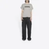 Camiseta unisex de manga corta, estilo clásico retro con logotipo difuminado y agujeros, gris 661705TKVD58174