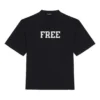 Camiseta unisex FW 21 con impresión de letras gratis, color negro 661715TKVD31070