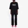 Camiseta unisex FW 21 con impresión de letras gratis, color negro 661715TKVD31070