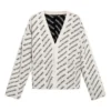 Cardigan con logo por toda la prenda «Blanco tiza y negro» 736248T32339054