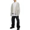 Cardigan con logo por toda la prenda «Blanco tiza y negro» 736248T32339054