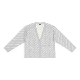 Cardigan con logotipo integral «Gris claro y blanco» 699822T32331461 Cardigan con logotipo integral «Gris claro y blanco» 699822T32331461