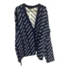 Cardigan de punto con logo integral «Blue White» 736248T32338502