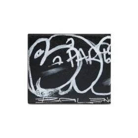 Cartera cuadrada plegable con diseño de graffiti «Negro Blanco» 594549210LH1090