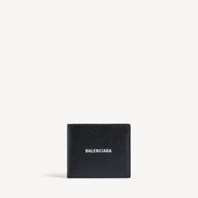 Cartera cuadrada plegable para hombre en negro/blanco