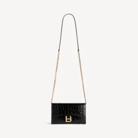 Cartera de mujer con forma de Hourglass y cadena, en color negro Cartera de mujer con forma de Hourglass y cadena, en color negro