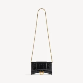 Cartera de mujer con forma de Hourglass y cadena, en color negro Cartera de mujer con forma de Hourglass y cadena, en color negro