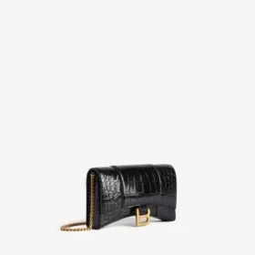 Cartera de mujer con forma de Hourglass y cadena, en color negro Cartera de mujer con forma de Hourglass y cadena, en color negro