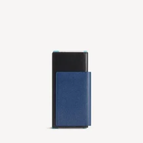 Cartera larga para pasaporte de hombre con 1 boleto, en azul pasaporte