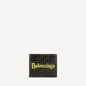 Cartera para monedas plegada en forma cuadrada para hombre en color negro