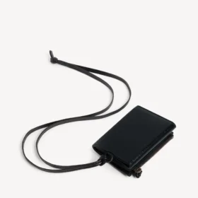 Cartera triple para hombre «Le City» con correa, en negro