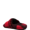 Chanclas de peluche «Piel sintética roja y negra» 654261W2F21