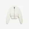 Chaqueta bomber corta para mujer en color marfil Chaqueta bomber corta para mujer en color marfil