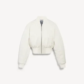 Chaqueta bomber corta para mujer en color marfil
