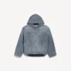 Chaqueta con capucha de Denim para hombre en azul oscuro