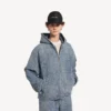 Chaqueta con capucha de Denim para hombre en azul oscuro