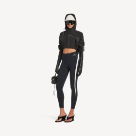 Chaqueta corta técnica para mujer en negro