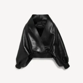 Chaqueta cruzada para mujer en negro