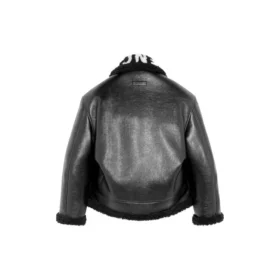 Chaqueta de aviador de cuero Cocoon «Negro» 646456TKS311069