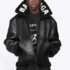 Chaqueta de aviador de cuero Cocoon «Negro» 646456TKS311069