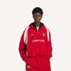 Chaqueta de chándal de fútbol para hombre en rojo labial