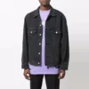 Chaqueta de Denim BB con efecto rociado, corte grande «Dark Grey White» 678354TIWA21440