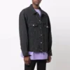 Chaqueta de Denim BB con efecto rociado, corte grande «Dark Grey White» 678354TIWA21440