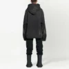 Chaqueta de Denim con capucha y botones, efecto decolorado «Negro» 724653TNW541129