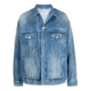 Chaqueta de Denim con efecto pulverizado BB, talle grande, «Azul eléctrico y fucsia» 678354TCW030406