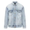 Chaqueta de Denim con efecto spray BB, corte grande «Azul claro y amarillo» 678354TDW143341