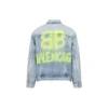 Chaqueta de Denim con efecto spray BB, corte grande «Azul claro y amarillo» 678354TDW143341