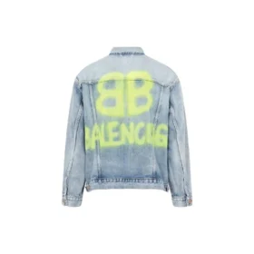 Chaqueta de Denim con efecto spray BB, corte grande «Azul claro y amarillo» 678354TDW143341