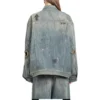 Chaqueta de Denim con grafitis «Azul claro» 721708TOW664036