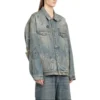 Chaqueta de Denim con grafitis «Azul claro» 721708TOW664036