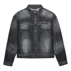 Chaqueta de Denim con logo en la espalda, corte amplio, «Fake Wash Black» 620728TIW435720
