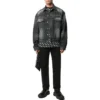 Chaqueta de Denim con logo en la espalda, corte amplio, «Fake Wash Black» 620728TIW435720