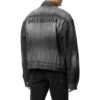 Chaqueta de Denim con logo en la espalda, corte amplio, «Fake Wash Black» 620728TIW435720