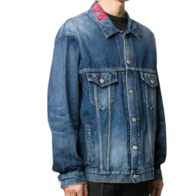 Chaqueta de Denim con logotipo en el cuello «Azul» 571324TCW032340