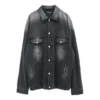 Chaqueta de Denim lavada, talle grande, «Negro» 662772TKVG51000