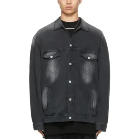 Chaqueta de Denim lavada, talle grande, «Negro» 662772TKVG51000