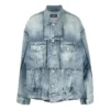 Chaqueta de Denim oversize con detalles de anillos «Azul» 697779TMW264437