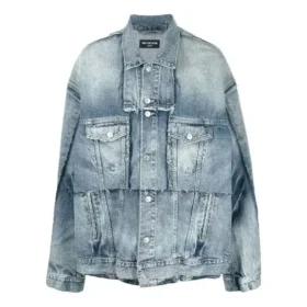 Chaqueta de Denim oversize con detalles de anillos «Azul» 697779TMW264437