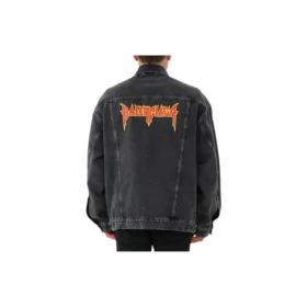 Chaqueta de Denim oversize de Metallica «Negro lavado y naranja» 694504TBP471055