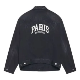 Chaqueta de Denim oversize «Washed Black White» de Cities Paris 690198TBP479034